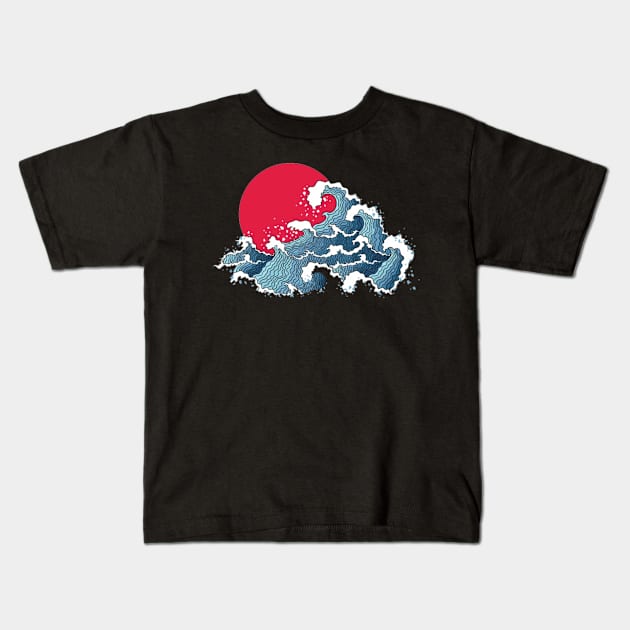 Japan’s wave Kids T-Shirt by WordFandom